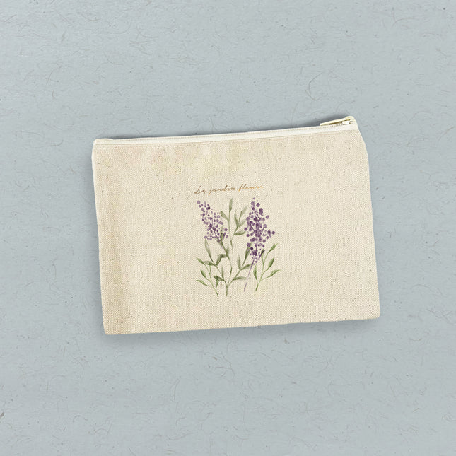 Le Jardin Purple - Spring Canvas Zipper Pouch
