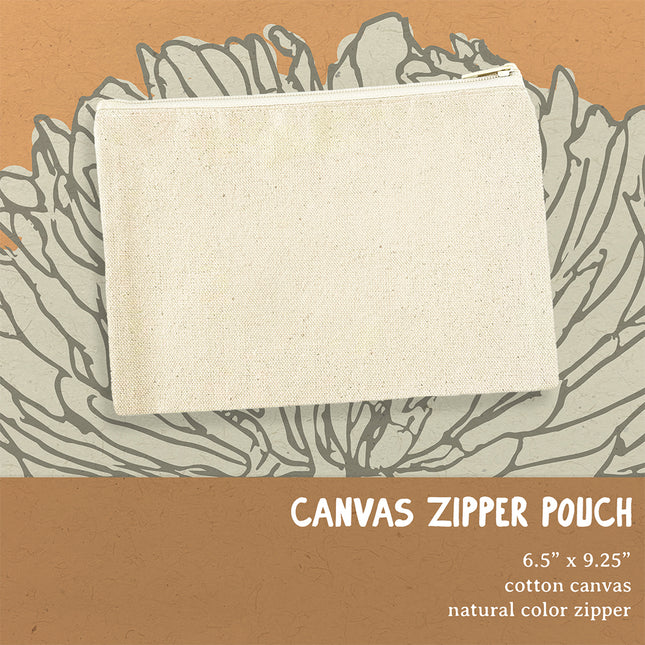 Bonjour Trois - Canvas Zipper Pouch