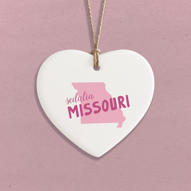 State Locale - Custom Heart Shaped Ornament