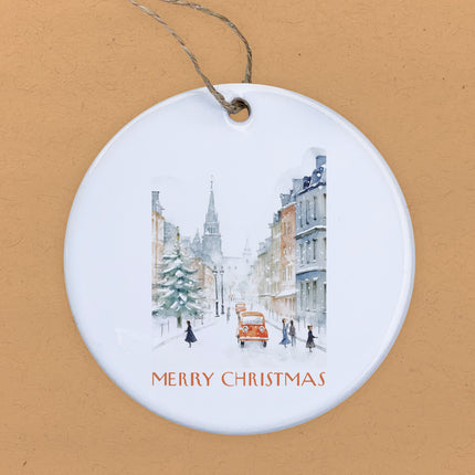 Vintage Christmas Poster - Ornament