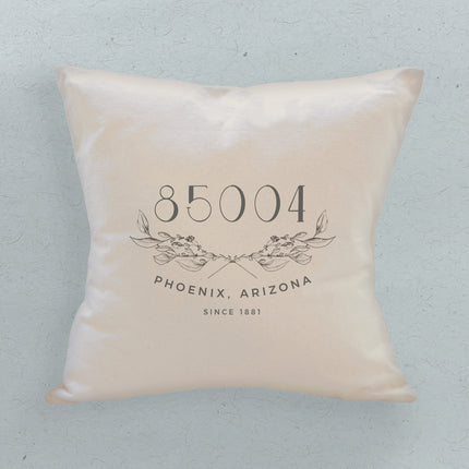 Hand Drawn Branches City State Zip Est - Custom Square Canvas Pillow
