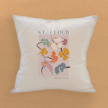 Floral Poster City State - Custom Square Canvas Pillow