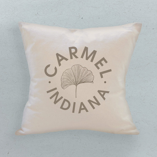 Ginkgo Leaf City State - Custom Square Canvas Pillow