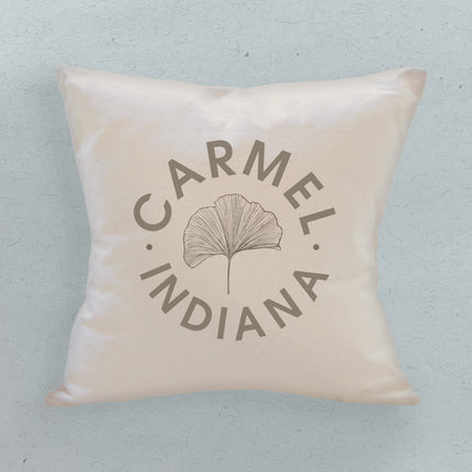 Ginkgo Leaf City State - Custom Square Canvas Pillow