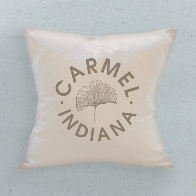 Ginkgo Leaf City State - Custom Square Canvas Pillow