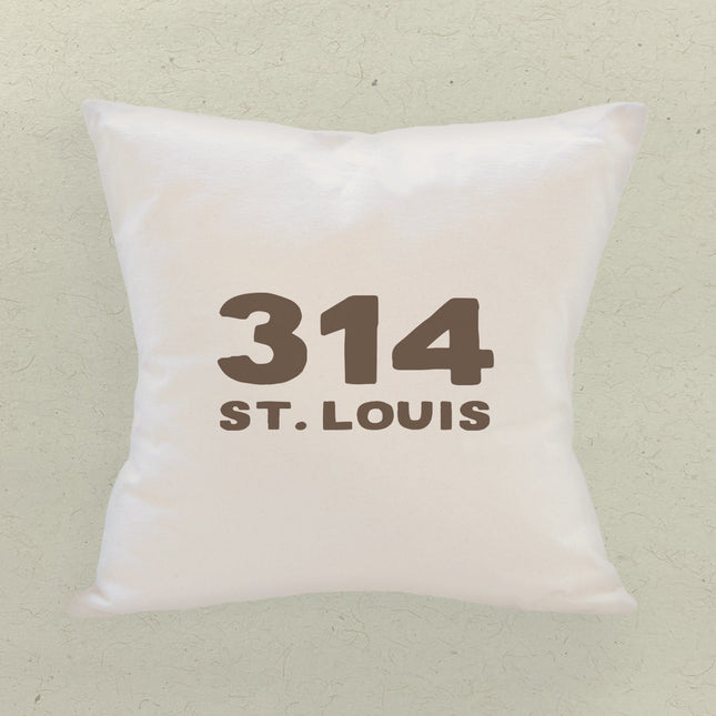 Bold Area Code and City - Custom Square Canvas Pillow