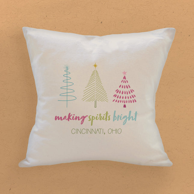 Making Spirits Bright - Custom Square Canvas Pillow