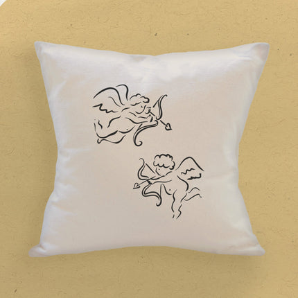 Flying Cupids - Valentine's Square Canvas Pillow