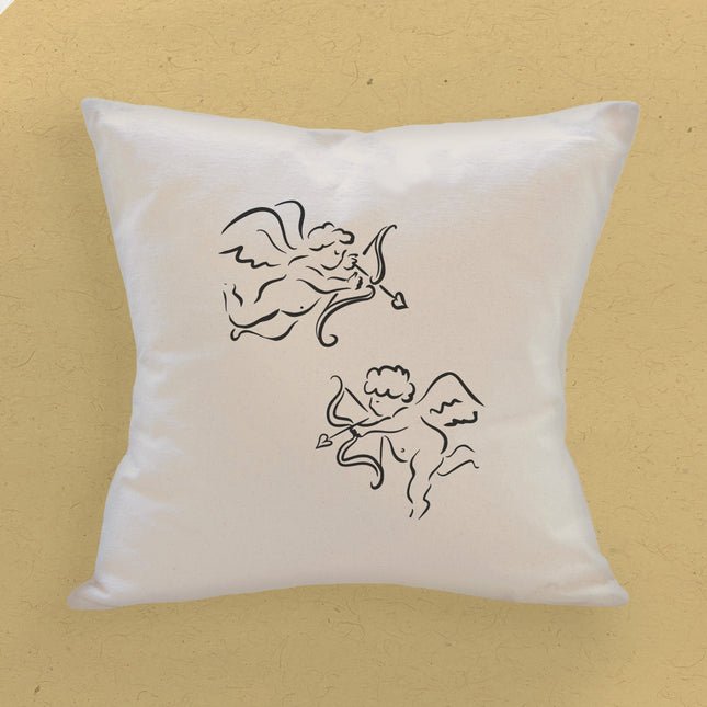 Flying Cupids - Valentine's Square Canvas Pillow