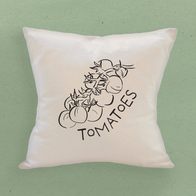 Vine Tomatoes - Summer Square Canvas Pillow