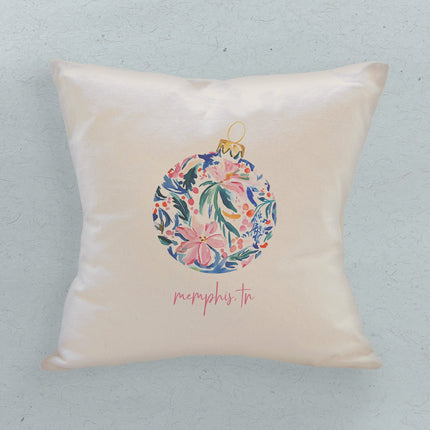 Painted Floral Ornament - Custom Square Canvas Pillow