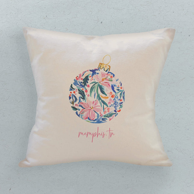 Painted Floral Ornament - Custom Square Canvas Pillow