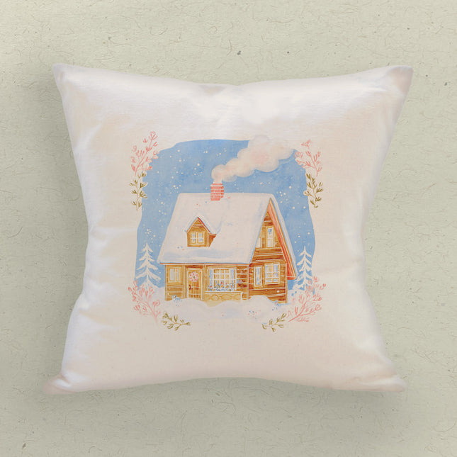 Hygge Cabin - Customizable Square Canvas Pillow
