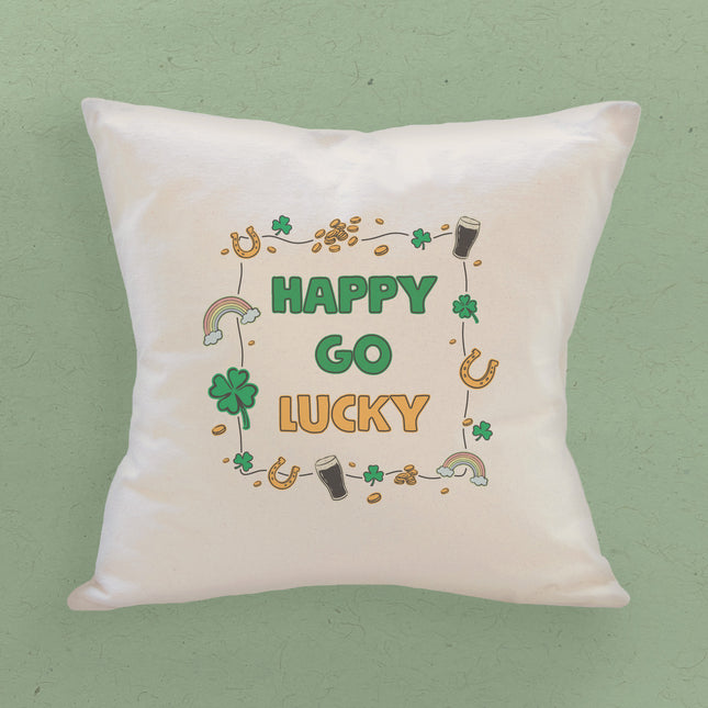 Happy Go Lucky - Square Canvas Pillow