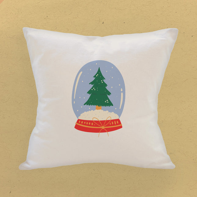 Snow globe Tree - Customizable Square Canvas Pillow
