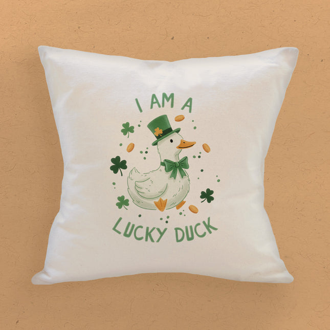 I Am A Lucky Duck - Square Canvas Pillow