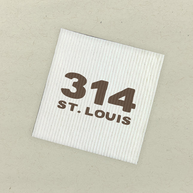 Bold Area Code and City - Custom Swedish Dish Cloth