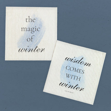 Winter Quotes  - 2pk Swedish Dish Cloth