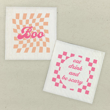 Boo, Eat Drink and Be Scary - 2pk Swedish Dish Cloth