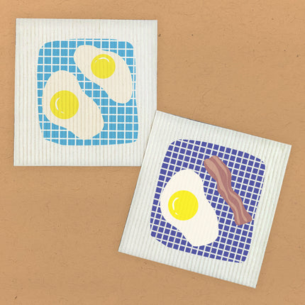 Eggs and Bacon  - 2pk Swedish Dish Cloth