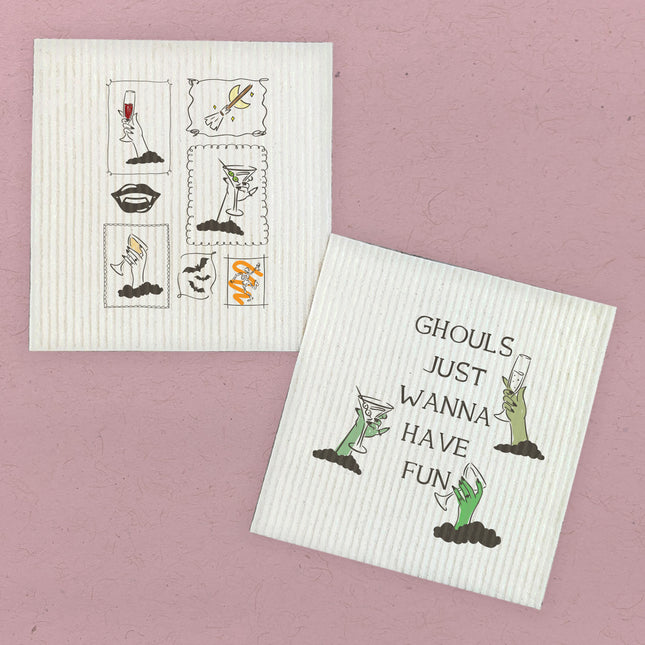 Ghouls Fun & Stamps - Halloween 2pk Swedish Dish Cloth