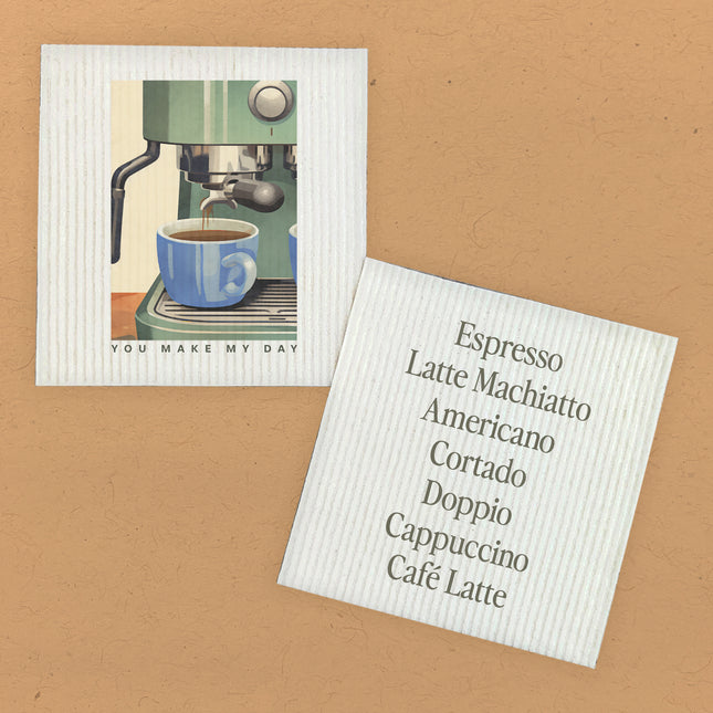 Cafe Drinks, Espresso  - 2pk Swedish Dish Cloth