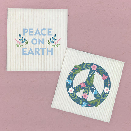 Peace on Earth, Floral Peace  - 2pk Swedish Dish Cloth