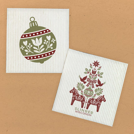 Scandanavian Holiday Tree - Custom 2pk Swedish Dish Cloth