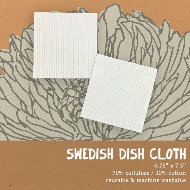 Hand Drawn Flowers  - 2pk Swedish Dish Cloth