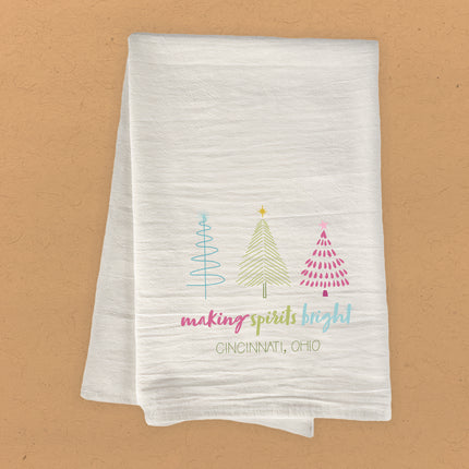 Making Spirits Bright - Custom Cotton Tea Towel