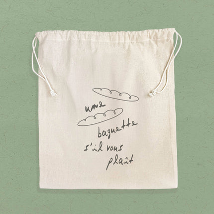 Un Baguette - Cotton Cinch Bag