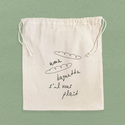 Un Baguette - Cotton Cinch Bag