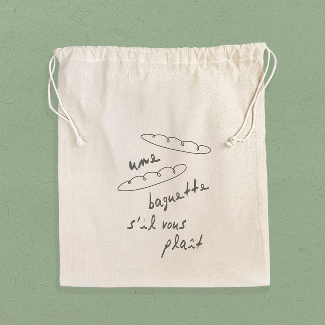 Un Baguette - Cotton Cinch Bag