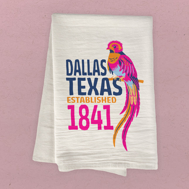 Folk Art Bird on Branch - Custom Cotton Tea Towel