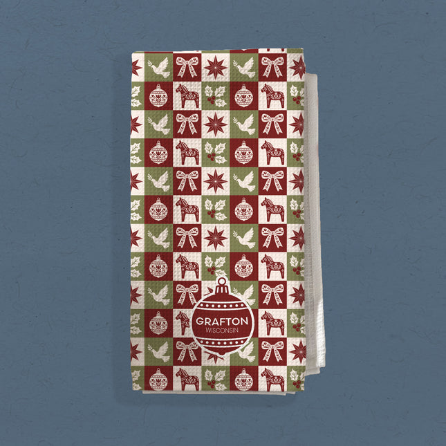 Scandanavian Icon Blocks - Custom Waffle Weave Towel