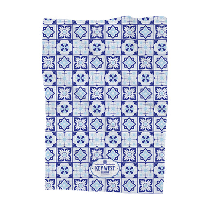 Blue Tiles - Custom Waffle Weave Towel