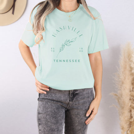 Hand Drawn Branch w/ City and State - Custom Short Sleeve T-Shirt