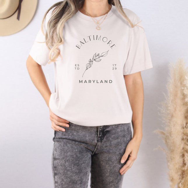 Hand Drawn Branch w/ City and State - Custom Short Sleeve T-Shirt