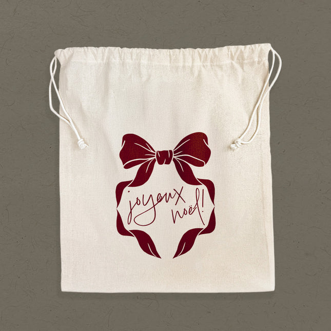 Joyeux Noel - Cotton Cinch Bag