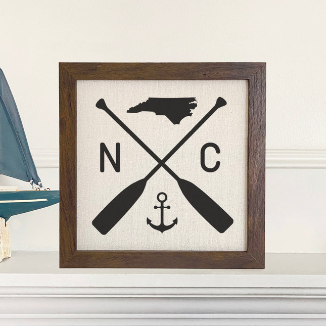 State Abbreviation (Oars and Anchor) - Custom Framed Sign