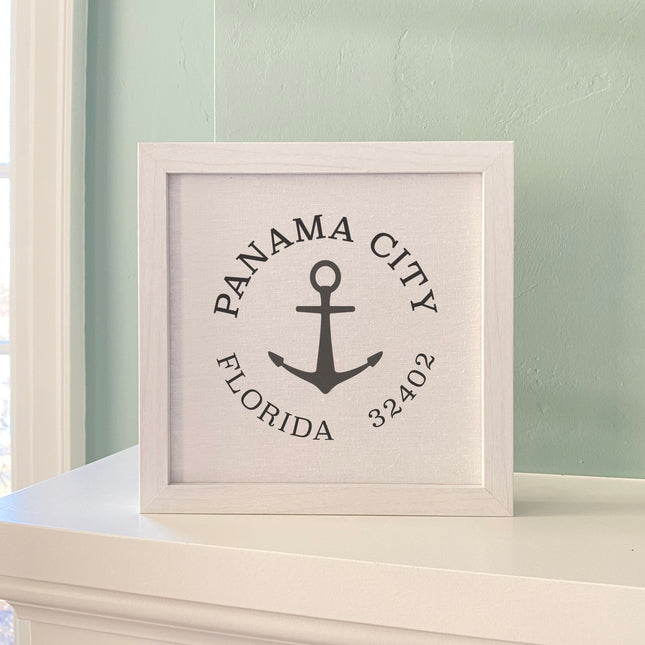 Anchor w/ City and State - Custom Framed Sign