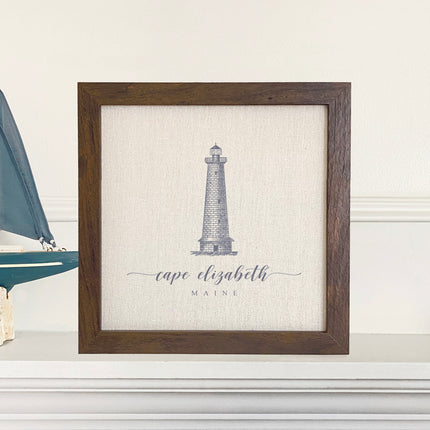 Lighthouse w/ City, State - Custom Framed Sign