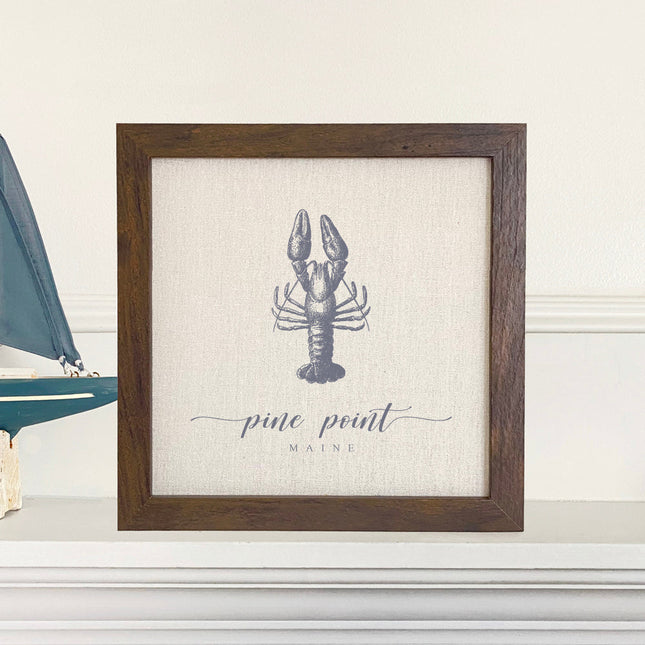 Lobster w/ City, State - Custom Framed Sign