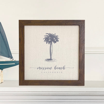 Palm Tree w/ City, State - Custom Framed Sign