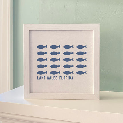 Hand Drawn Fish City State - Custom Framed Sign