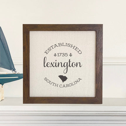 Circle Est, City, State w/ Anchors - Custom Framed Sign