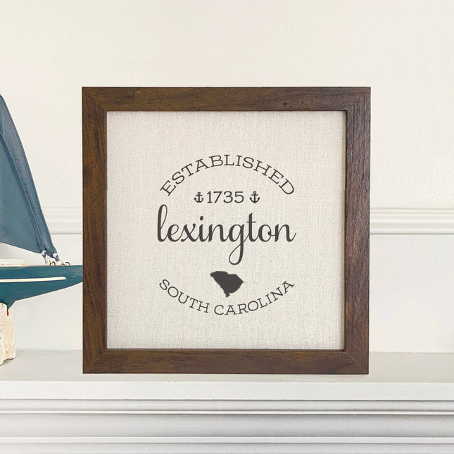 Circle Est, City, State w/ Anchors - Custom Framed Sign