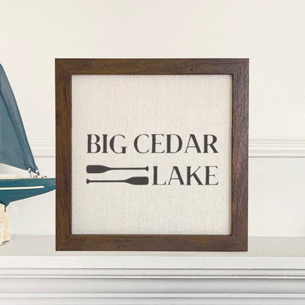 Lake and Paddles - Custom Framed Sign