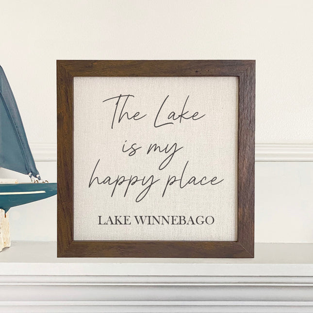 Lake Is My Happy Place - Custom Framed Sign