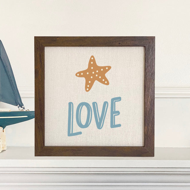 Sea Star Love - Framed Sign